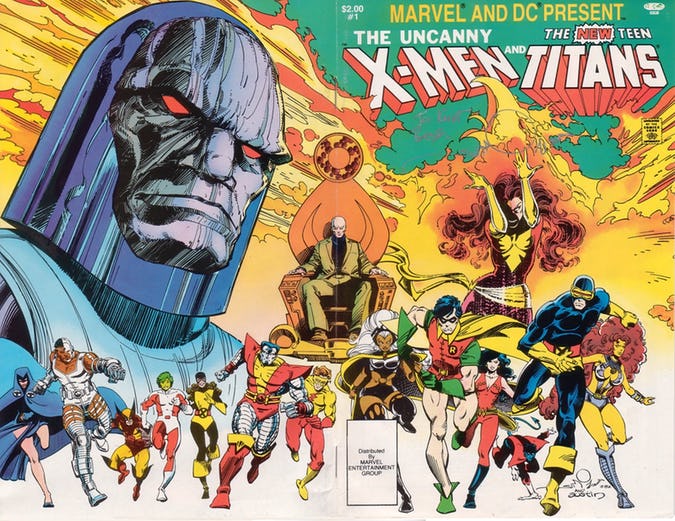What Did Darkseid Do When He Got A Hold of the Infinity Gauntlet? 3 Marvel And DC Present: The Uncanny X-Men and The New Teen Titans