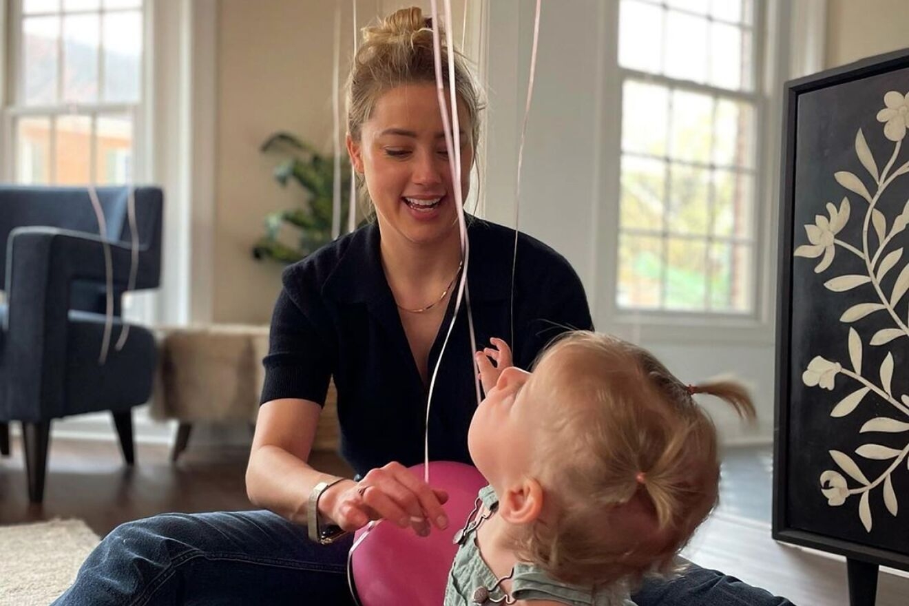 Amber Heard with daughter Oonagh Paige 