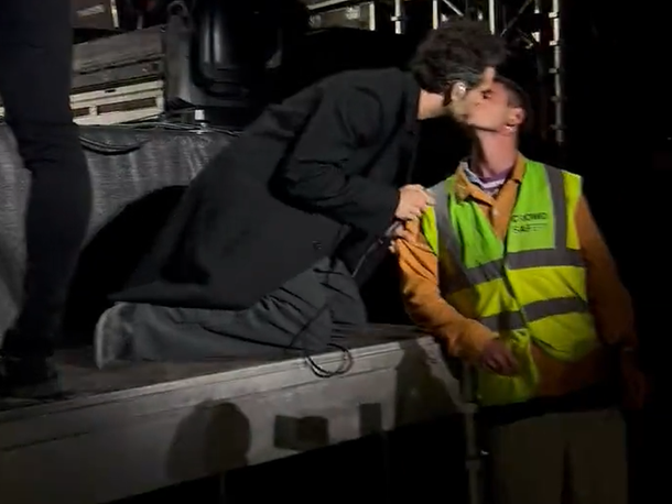 Matty Healy kissing security man