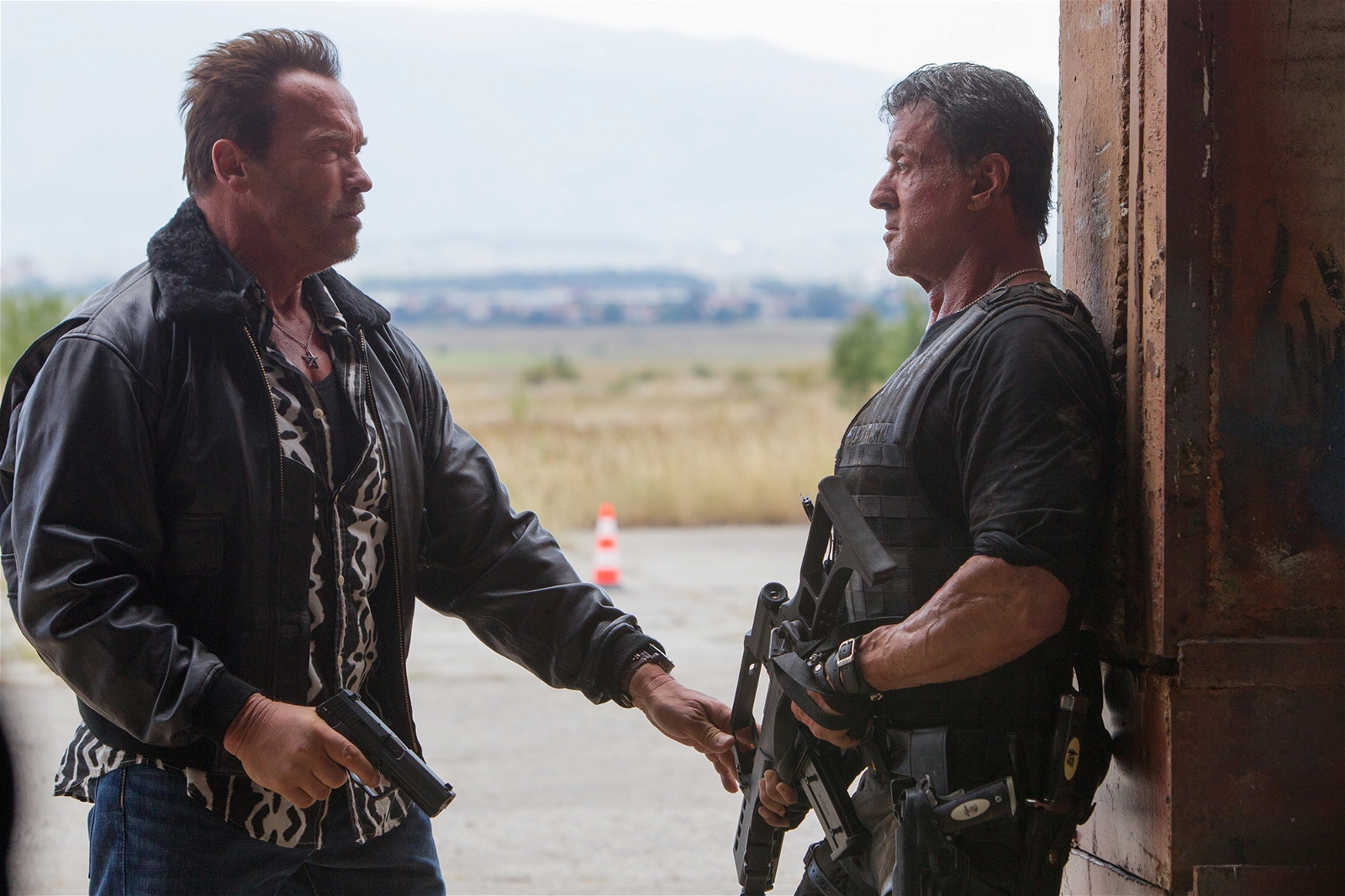 Arnold Schwarzenegger and Sylvester Stallone in 'The Expendables 3'