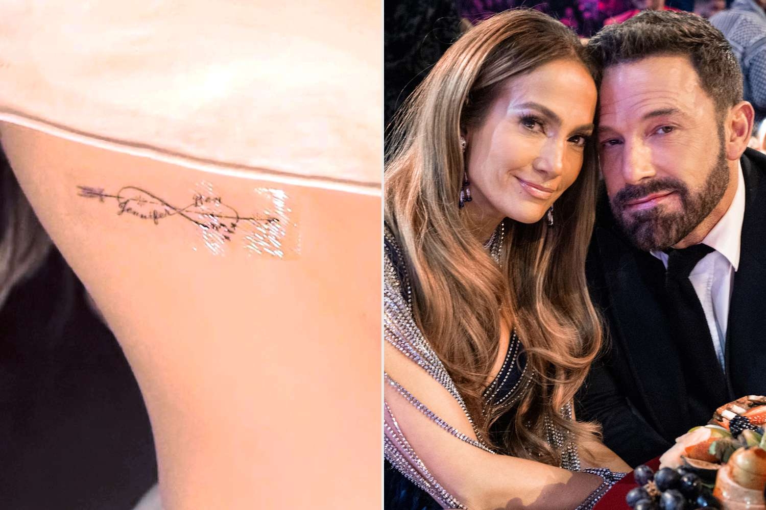 Marc Anthonys CoveredUp JLo Tattoo Is Front  Center in Fiancée Nadia  Ferreiras Engagement