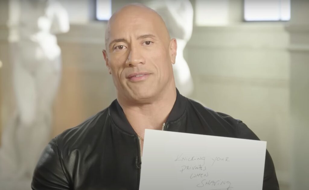 Picture Dwayne Johnson revealing his biggest fear in Vanity Fair Game Show