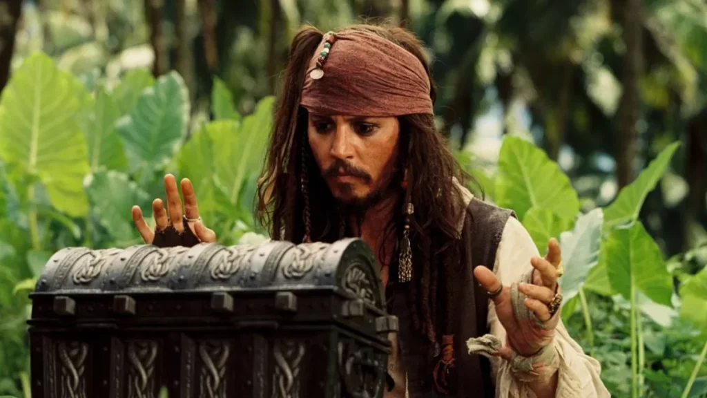 Snapshot taken from Pirates of the Caribbean movie showing Johnny Depp