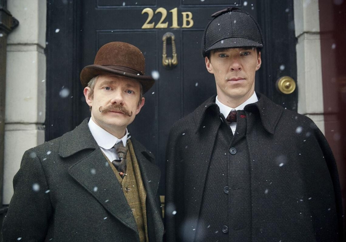 Martin Freeman as Dr. Watson and Benedict Cumberbatch as Sherlock Holmes