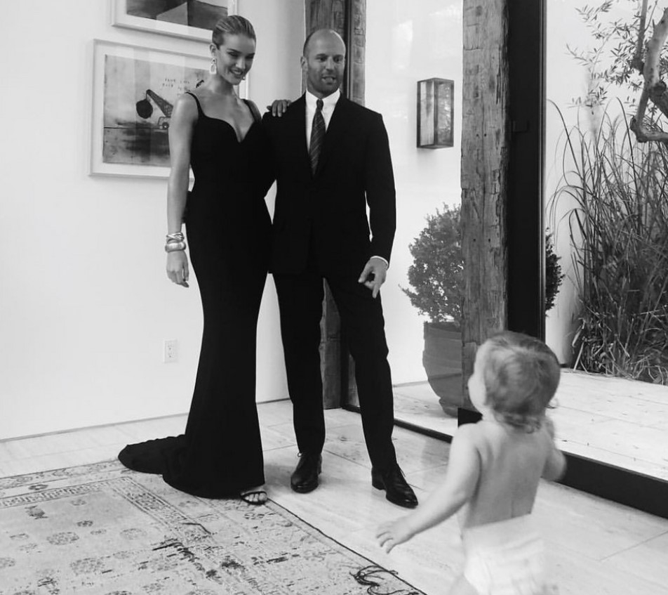 Picture of Jason Statham, Rosie Huntington-Whiteley and their son, Jack