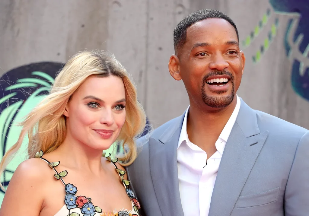 Margot Robbie and Will Smith promoting suicide squad
