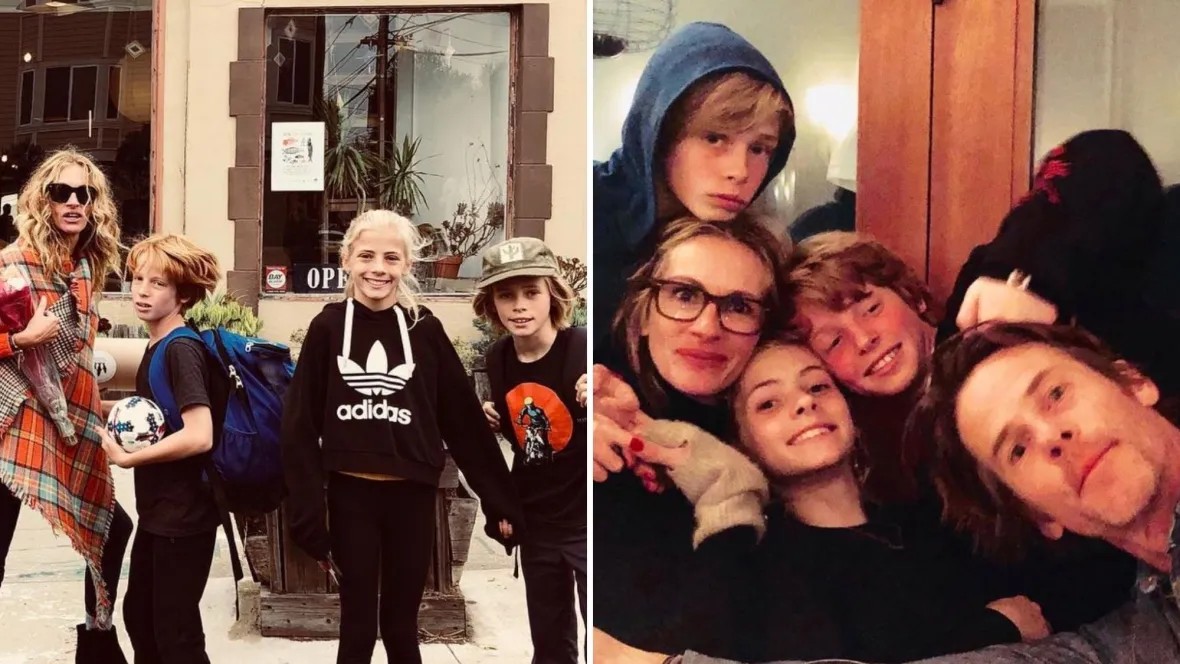 Julia Roberts with her kids