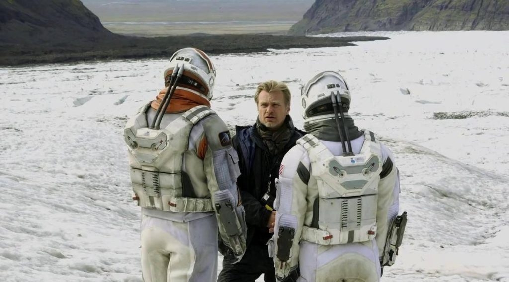 Christopher Nolan during the filming of Interstellar