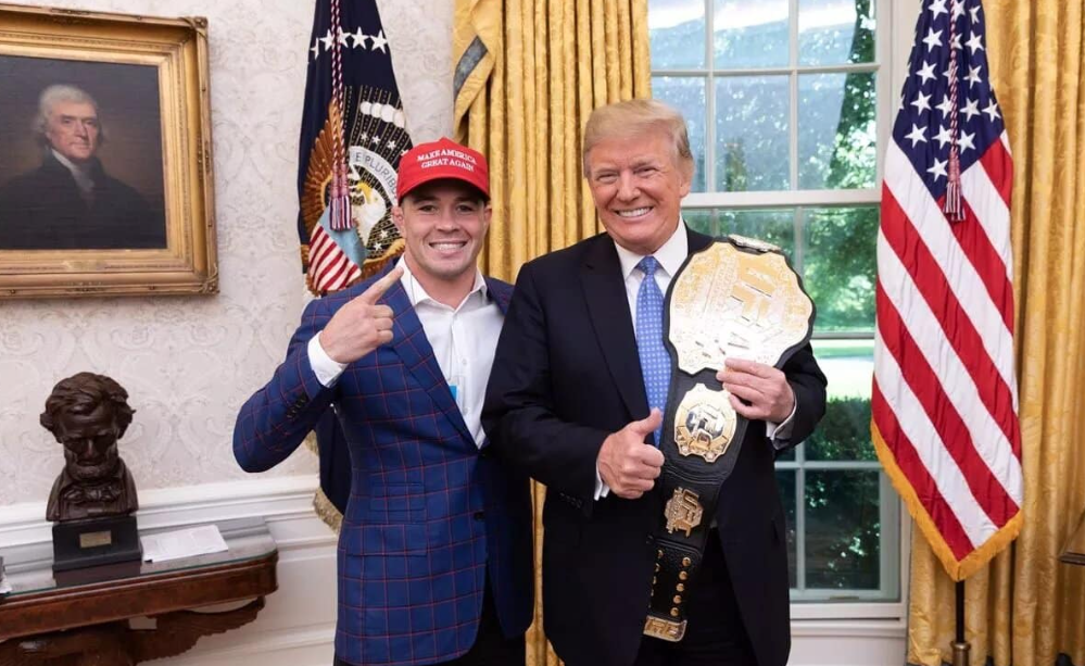 Colby Covington with Donald Trump (source: First Sportz)