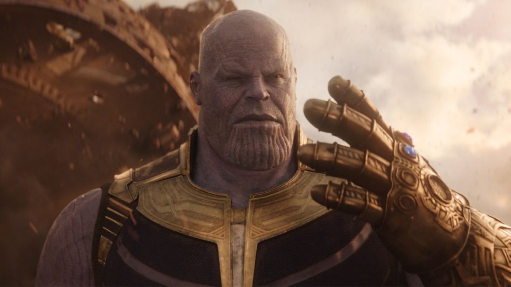 Thanos wearing the Infinity Gauntlet in Avengers: Infinity War