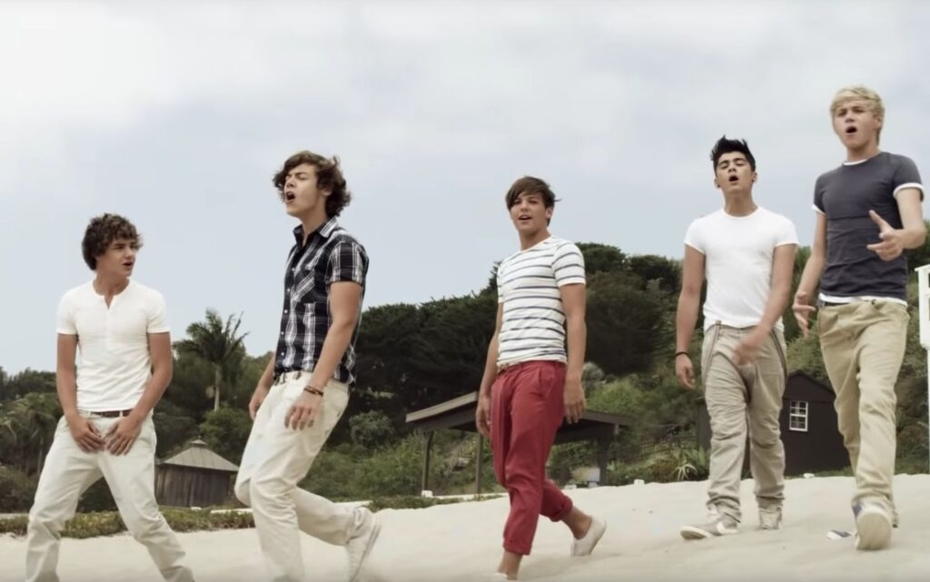 One Direction in What Makes You Beautiful music video