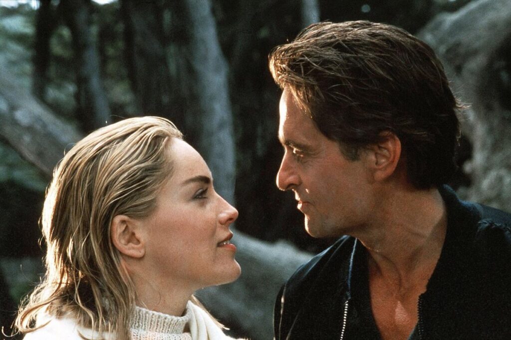 Sharon Stone and Michael Douglas in Basic Instinct