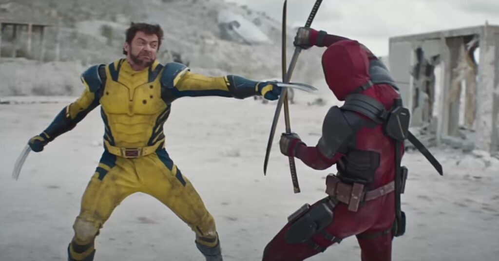 Deadpool and Wolverine fighting