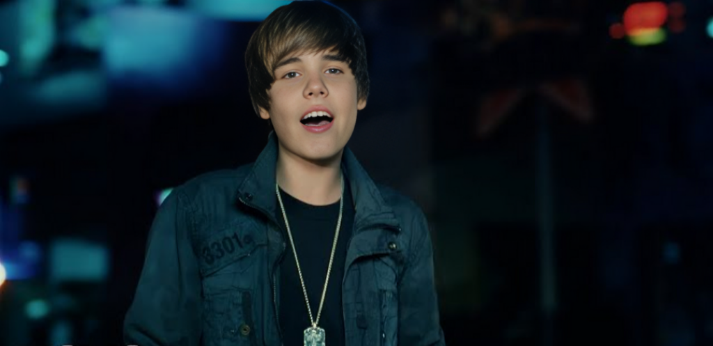 Justin Bieber in a still from Baby