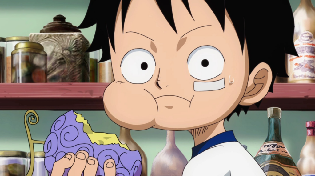 Luffy eating his Devil Fruit