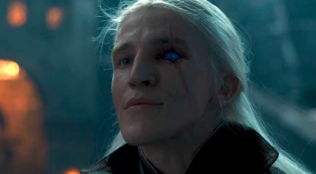 Aemond Targaryen in a still from House of the Dragon