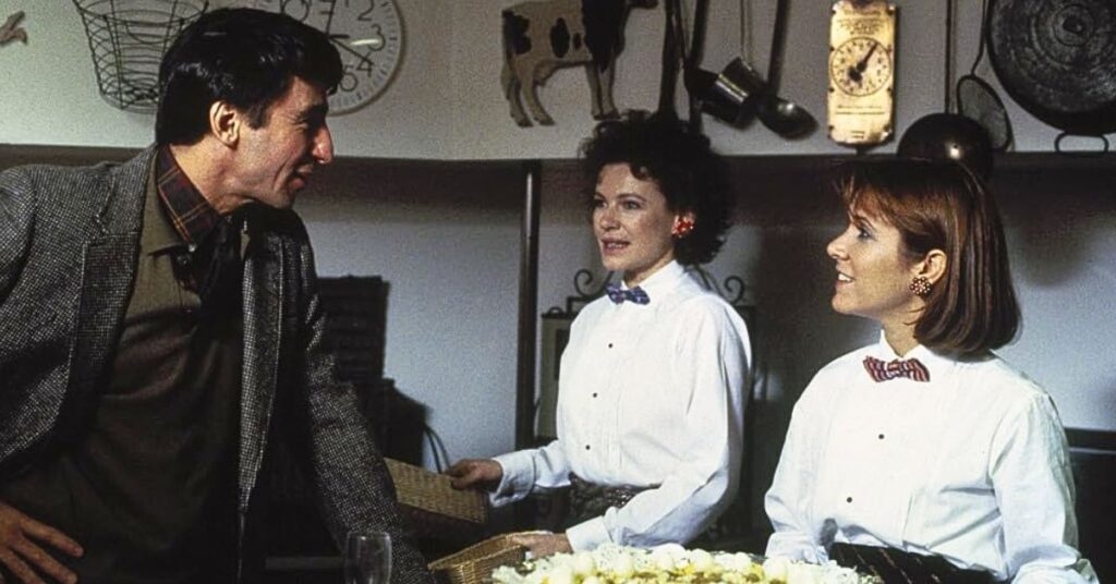 Carrie Fisher, Sam Waterston, and Dianne Wiest in Hannah and Her Sisters