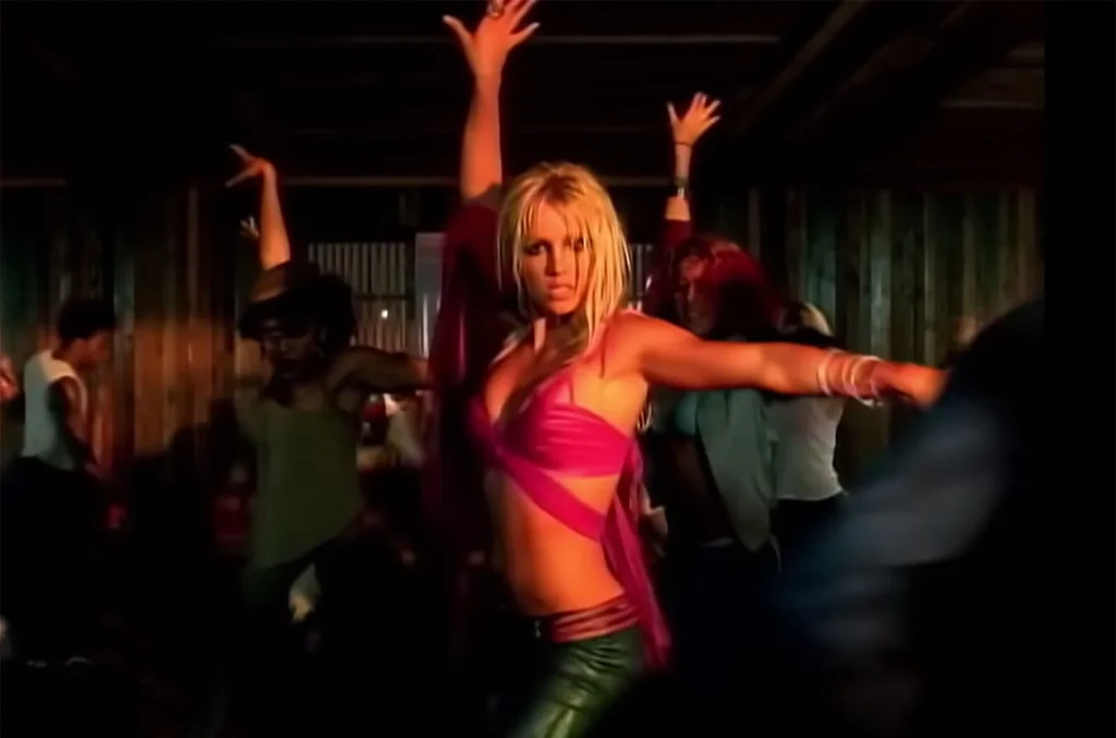 Britney Spears in a still from I'm a Slave 4 U (Credits: YouTube/Briteny Spears)