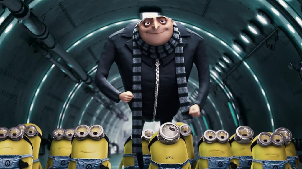 Gru with minions in Despicable Me