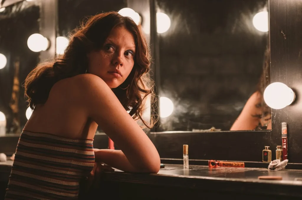 Mia Goth in a still from X