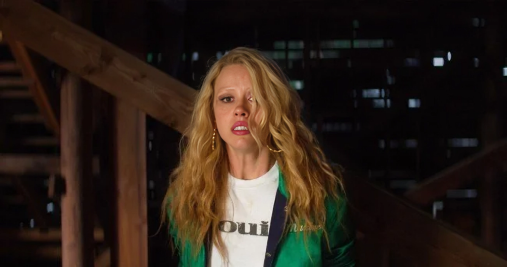 Mia Goth in a still from MaXXXine 