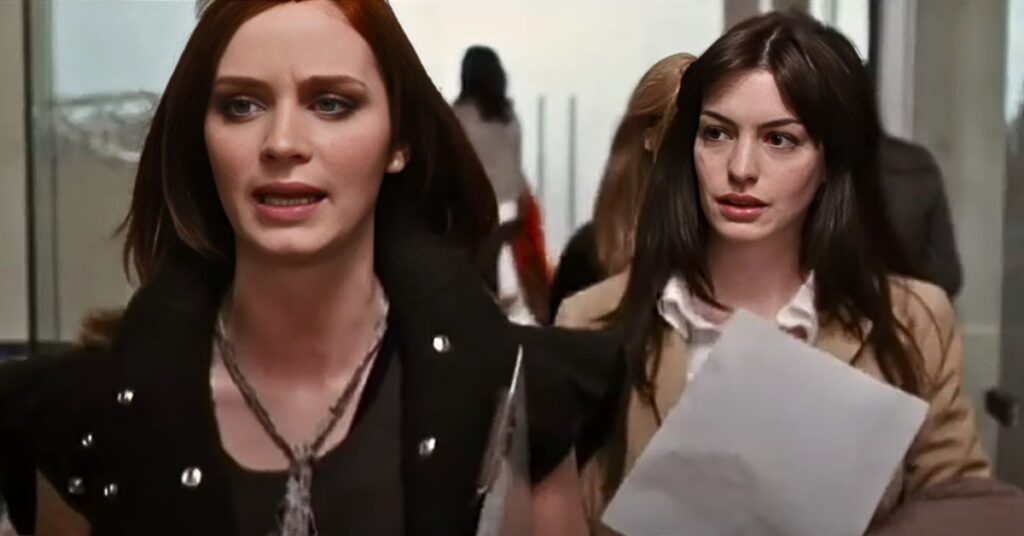 Emily Blunt and Anne Hathaway in The Devil Wears Prada