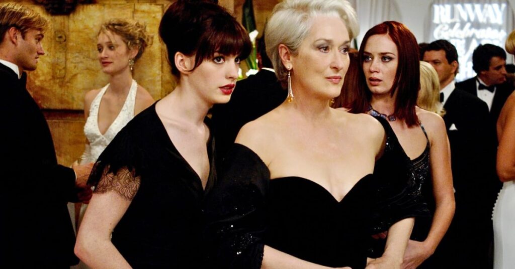 Anne Hathaway, Meryl Streep and Emily Blunt in The Devil Wears Prada