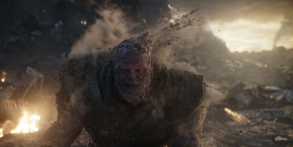 Thanos fading away in Avengers: Endgame 