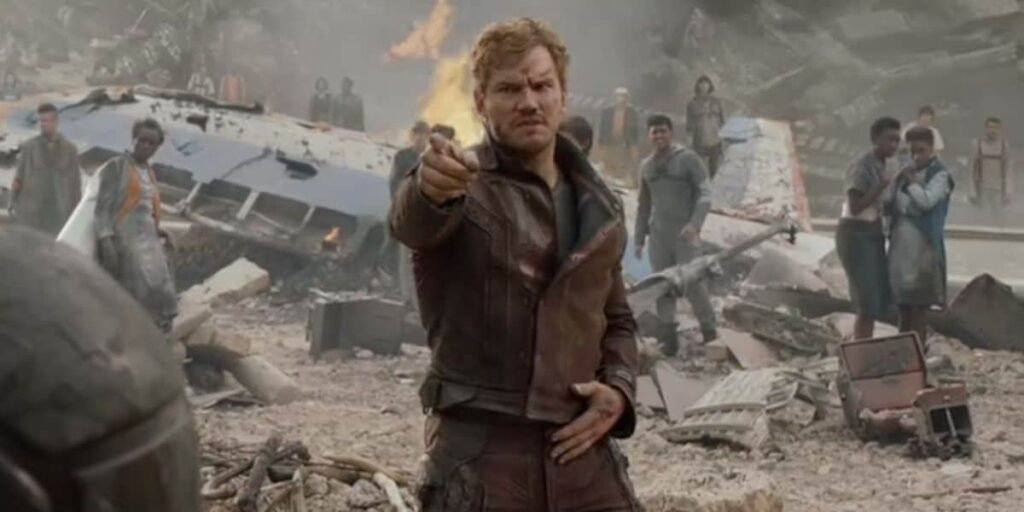 Star Lord dancing in Guardians of the Galaxy 