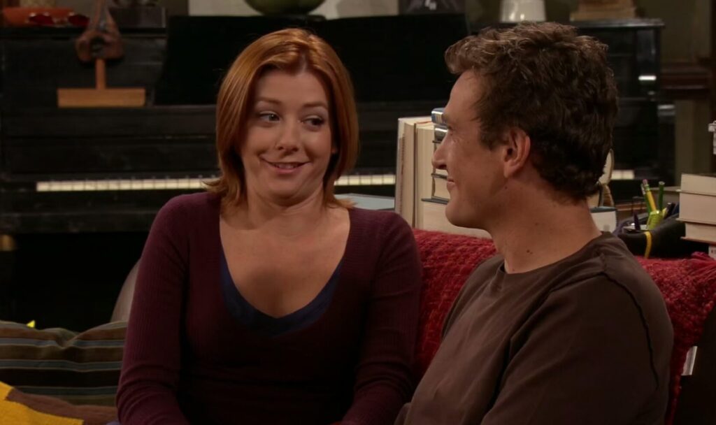 Alyson Hannigan and Jason Segel in How I Met Your Mother