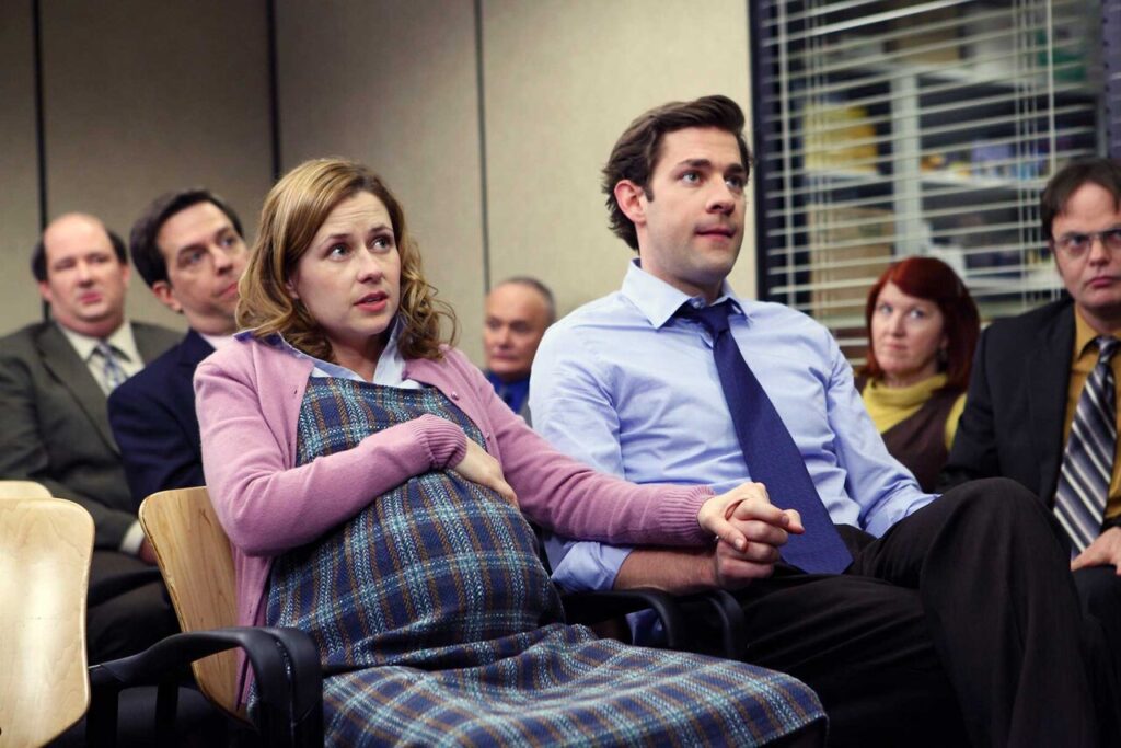 Pam and Jim in a still from The Office