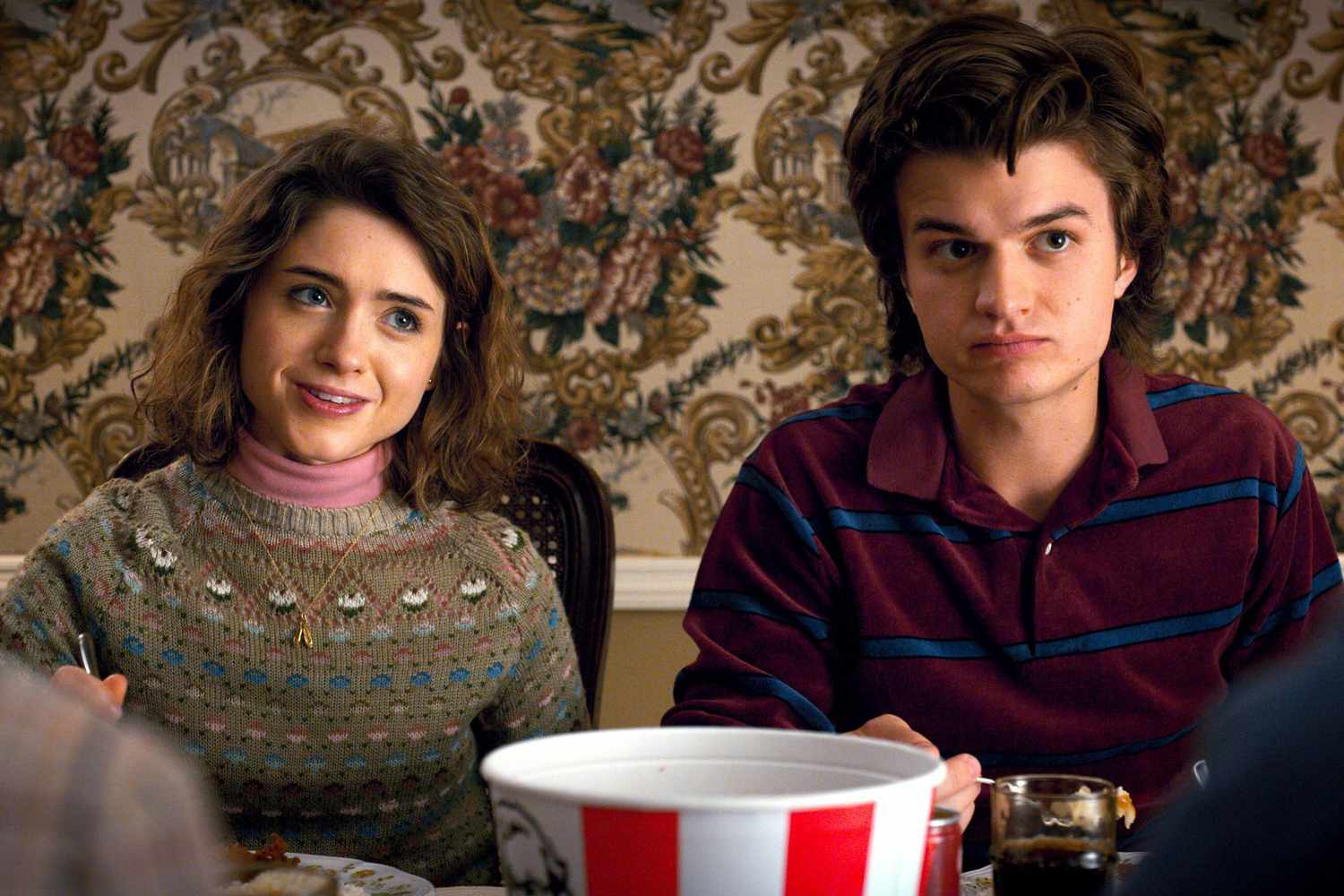 Nancy and Steve in a still from Stranger Things