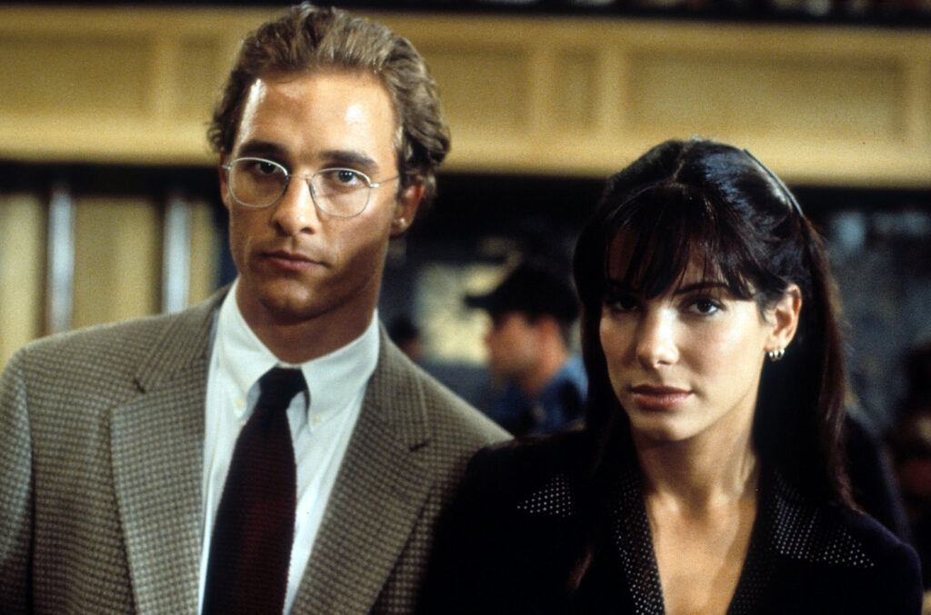 Matthew McConaughey and Sandra Bullock in A Time to Kill