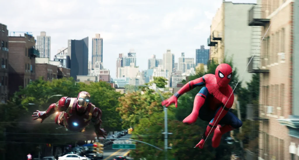 Iron Man and Spider-Man in a still from Spider-Man Homecoming