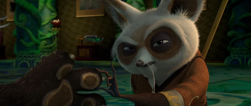 Shifu using Wuxi Finger Hold on Po in Kung Fu Panda