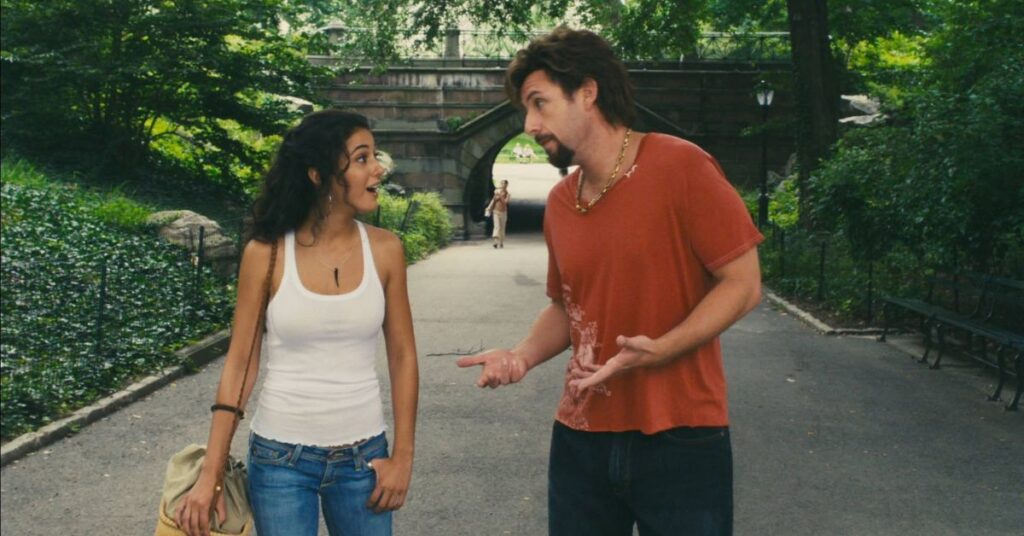 Adam Sandler and Emmanuelle Chriqui in You Don't Mess with the Zohan