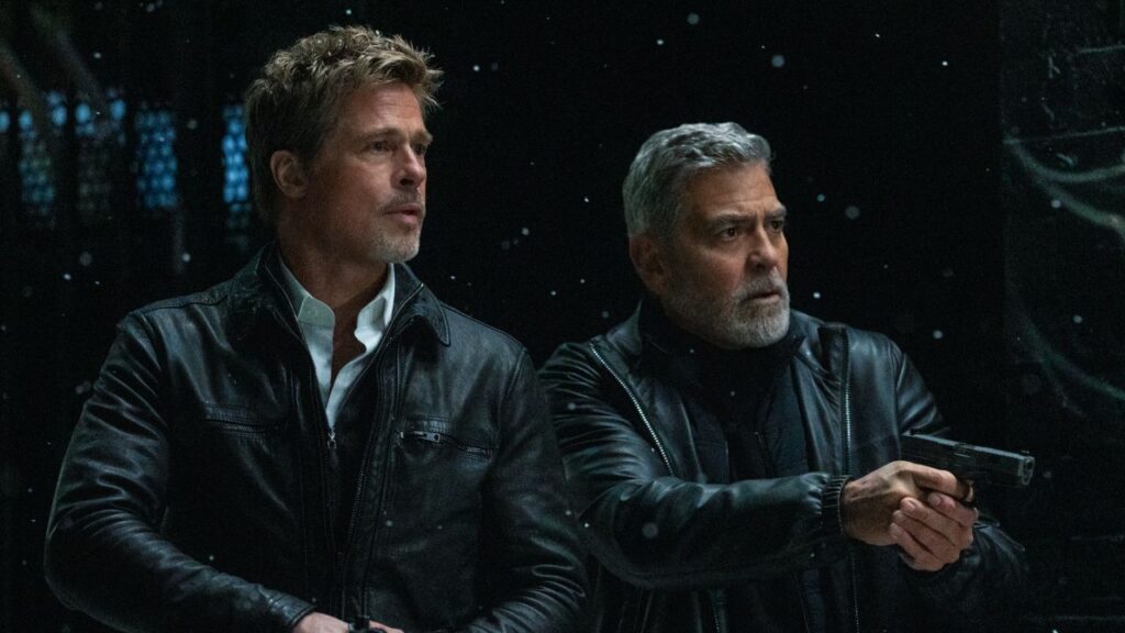 Brad Pitt and George Clooney in Wolfs 