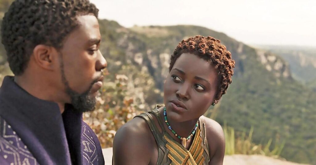 Lupita Nyong'o and Chadwick Boseman in Black Panther