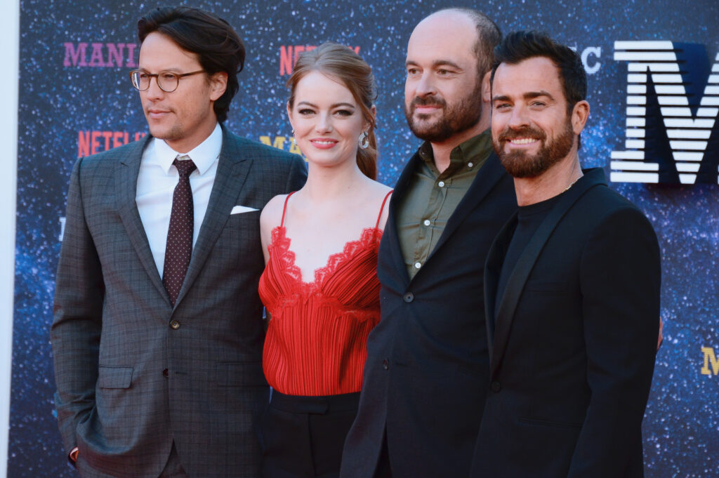 Justin Theroux alongside Emma Stone at Maniac UK premiere