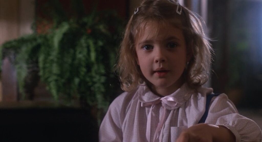 Drew Barrymore as a kid in a shot from E.T. the Extra-Terrestrial