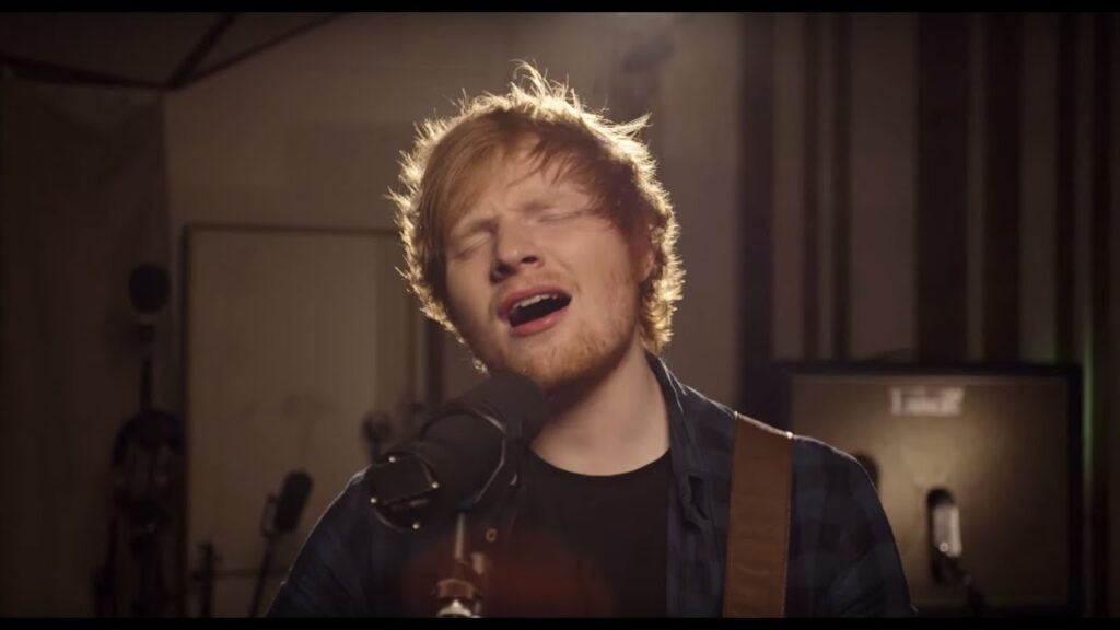 Ed Sheeran singing Thinking Out Loud