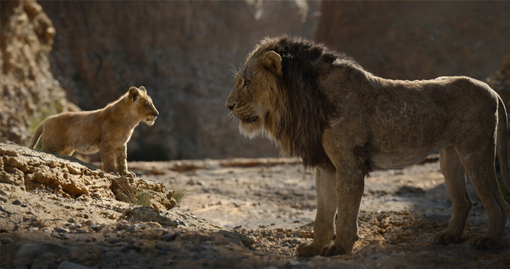 Simba in a scene from The Lion King (2019)