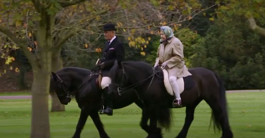 Queen Elizabeth II horseriding 