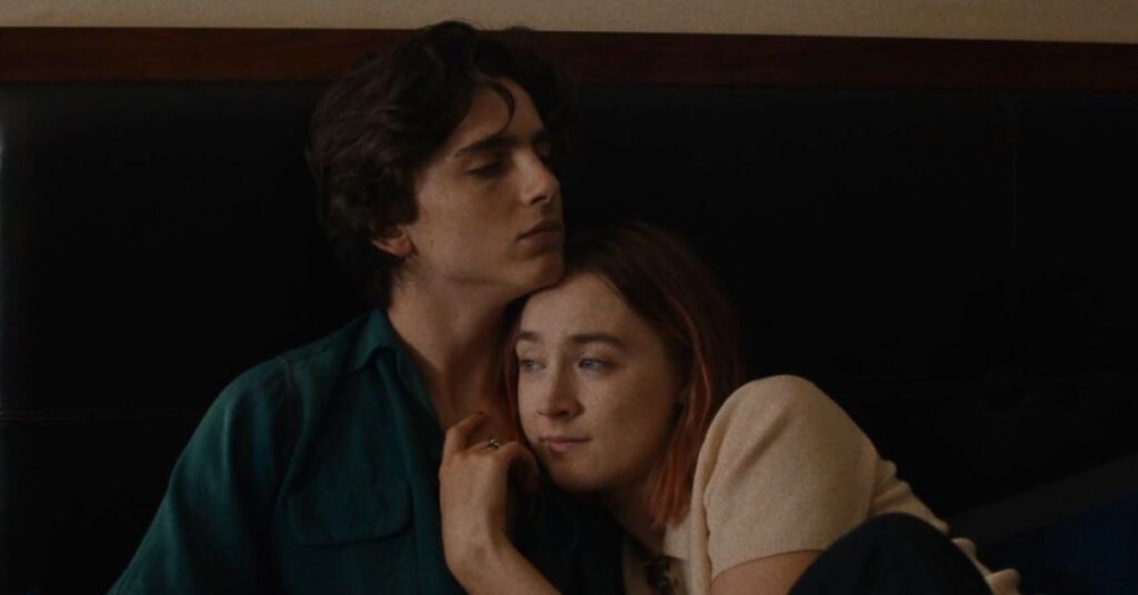 Saoirse Ronan and Timothée Chalamet in Lady Bird