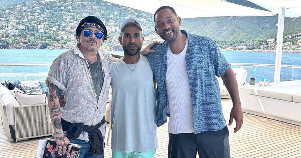 Johnny Depp, Ahmed Saad and Will Smith