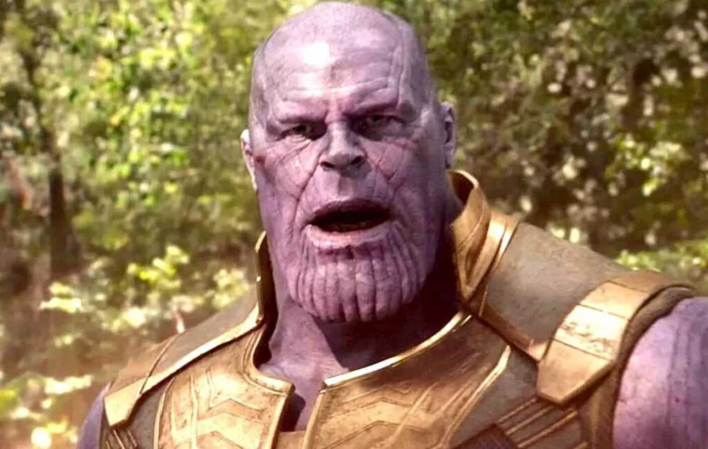 A shocked Josh Brolin as Thanos in Avengers: Infinity War