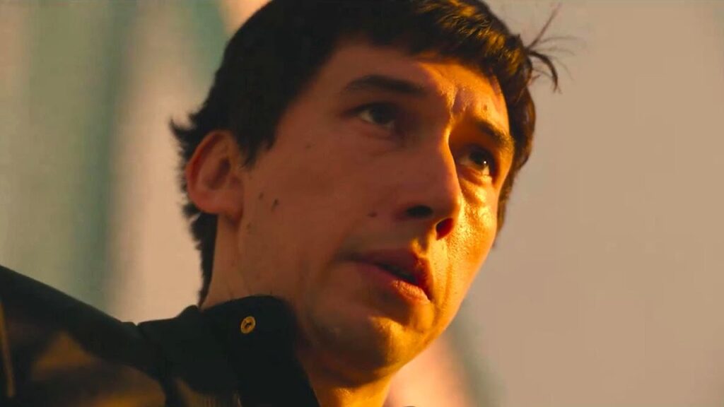 A panting Adam Driver in a still from Megalopolis trailer