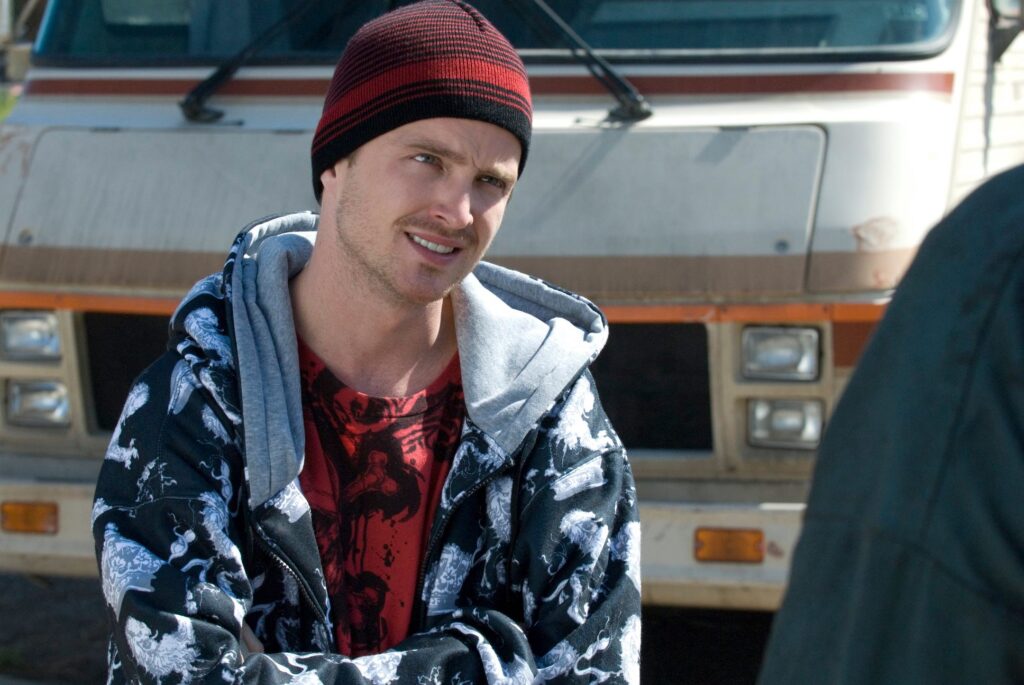 A smiling Aaron Paul as Jesse Pinkman in Breaking Bad