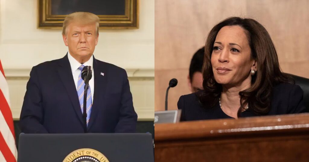 Donald Trump and Kamala Harris