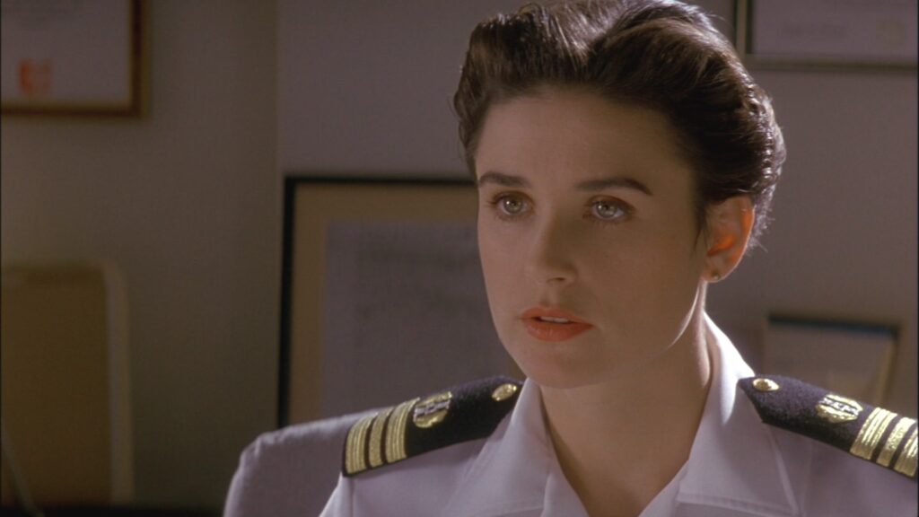 Demi Moore in an Air Force base still from A Few Good Men